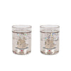 lot de 2 verres à paillettes swan off white, konges slojd. 