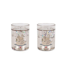  lot de 2 verres à paillettes swan off white, konges slojd. 