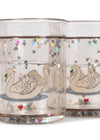 lot de 2 verres à paillettes swan off white, konges slojd. 