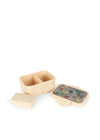 Lunch box enfant Konges Sløjd crème couvercle paillettes cœurs colorés