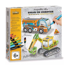  Kit maquettes déco engins de chantier à assembler et décorer pour enfants