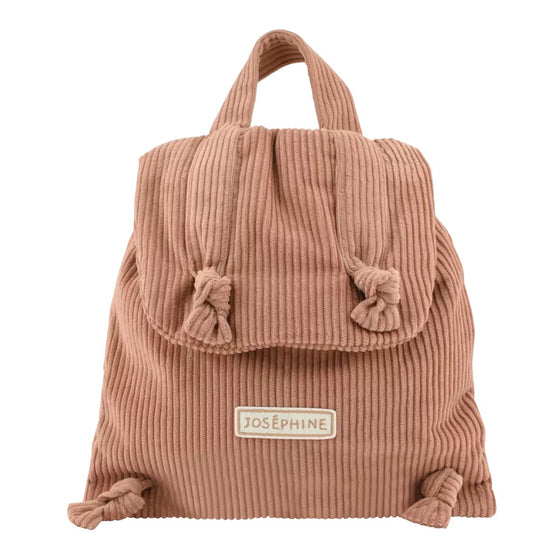 Sac à dos enfant velours bois de rose personnalisable Petit Picotin