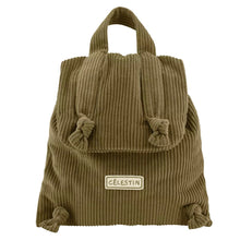  Sac à dos enfant velours olive personnalisable Petit Picotin