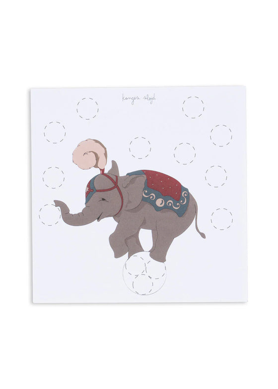Set de 4 marqueurs à points et 12 fiches Konges Slojd pour enfants.