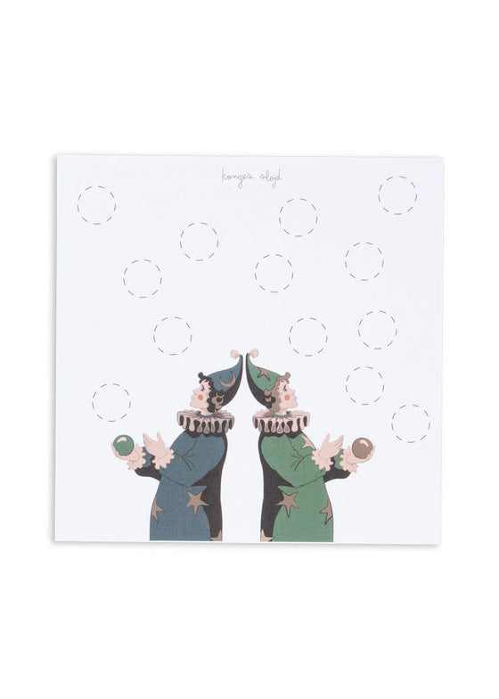 Set de 4 marqueurs à points et 12 fiches Konges Slojd pour enfants.