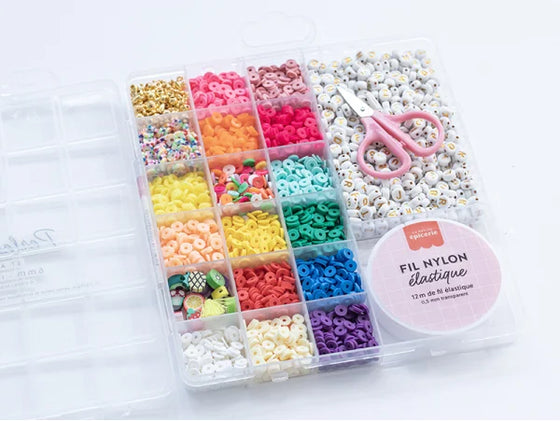 Maxi coffret de 16 couleurs de perles Heishi 6 mm Pop La Petite Epicerie.