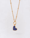 Médaille cœur bleu émaillé doré Émoi Émoi pour collier ou bracelet