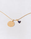 Médaille cœur bleu émaillé doré Émoi Émoi pour collier ou bracelet