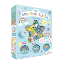  Coffret Auzou Mes Premiers Bijoux Célestes – perles pastel en forme d’étoiles et arcs-en-ciel pour enfants dès 3 ans