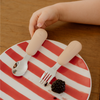 Set de couverts bébé en silicone couleur nougat – Atelier Wagram (+12 mois)