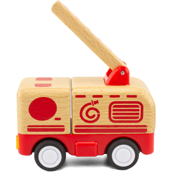 Mini camion de pompier en bois Ulysse