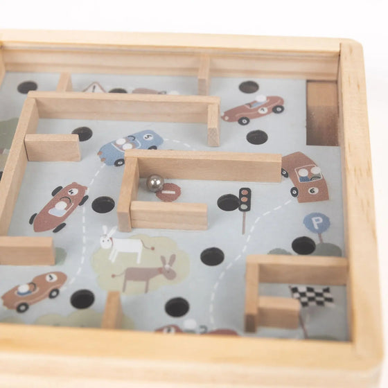 Mini labyrinthe en bois voitures Egmont Toys – jeu d’adresse enfant