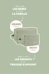 petite trousse de toilette Mini Paulette personnalisable amande Petit Picotin – format mini idéal pour bébé et maman
