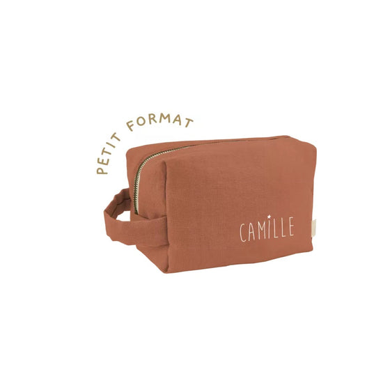 petite trousse de toilette Mini Paulette personnalisable tomette Petit Picotin – format mini idéal pour bébé et maman