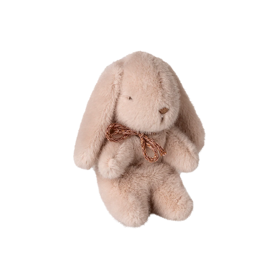Mini peluche lapin rose clair Maileg avec ruban noué au cou