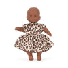 Mini poupée Leo Konges Sløjd avec robe imprimé léopard