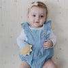 Mitaine de dentition bébé Mushie Sunshine jaune et bleu en silicone alimentaire