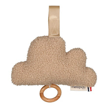  Mobile musical nuage en tissu bouclette beige Mellipou avec anneau bois et mélodie "Time of My Life"