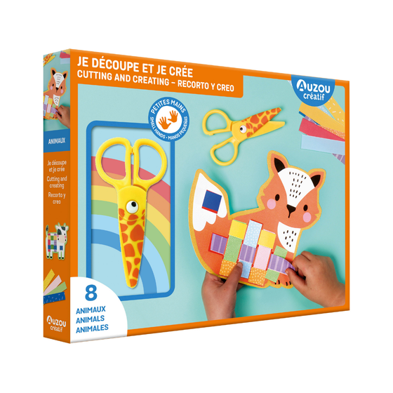 Coffret Auzou Créatif Je découpe et je crée – Animaux, activité manuelle enfants dès 3 ans avec ciseaux