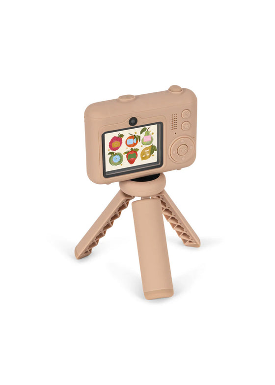 Appareil photo enfant avec trépied motif cerises – Mon premier appareil photo Konges Slojd