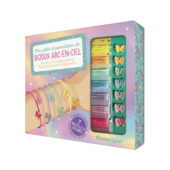 Coffret Auzou Bijoux Ma petite accumulation de bijoux arc-en-ciel – kit créatif enfants dès 6 ans