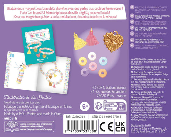 Coffret Auzou Bijoux Mes Bracelets d’Amitié Arc-en-ciel – kit créatif enfants dès 6 ans