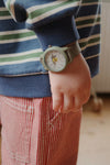 Montre enfant kaki apprentissage de l’heure – motif citron Konges Slojd