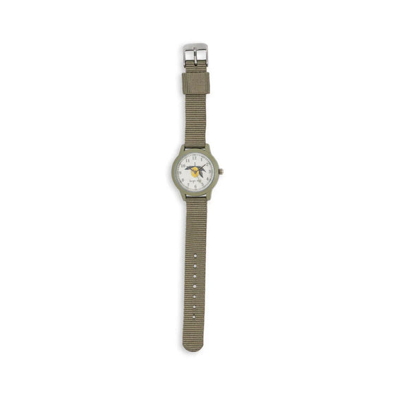 Montre enfant kaki apprentissage de l’heure – motif citron Konges Slojd