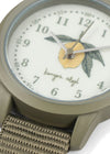 Montre enfant kaki apprentissage de l’heure – motif citron Konges Slojd