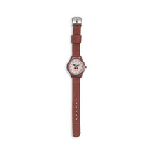  Montre enfant rouge foncé apprentissage de l’heure – motif cerise Konges Slojd