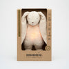 Lapin Moonie sable peluche veilleuse musicale et lumineuse bruits blancs apaisent bébé.