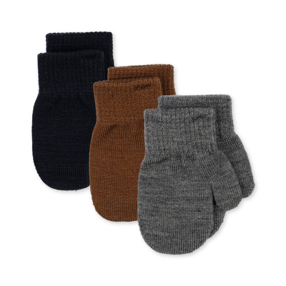 Lot de 3 paires de moufles Midnight pour enfant, Konges Slojd.