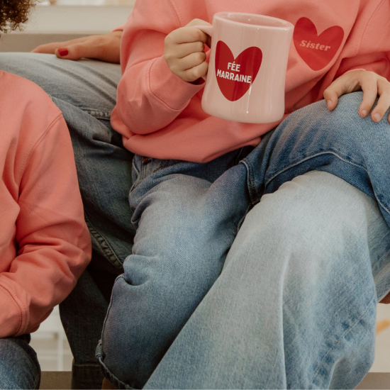 Mug céramique Fée Marraine rose – cadeau original marraine