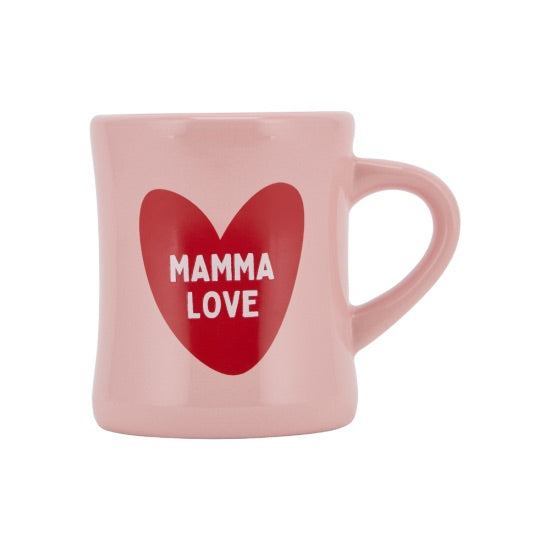 Mug céramique message Mamma Love rose – idée cadeau maman – Atelier Wagram