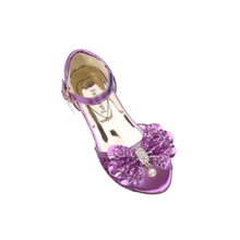  Mules à talonspour enfant noeud à paillettes violettes Labay.