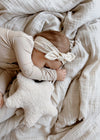 Pack 2 bandeaux bébé fille Twiny Mrs Ertha écru camel avec nœud