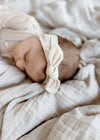 Pack 2 bandeaux bébé fille Twiny Mrs Ertha écru camel avec nœud