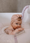 Pack de 2 bonnets turban bébé Mrs Ertha beige et rose poudré à pois