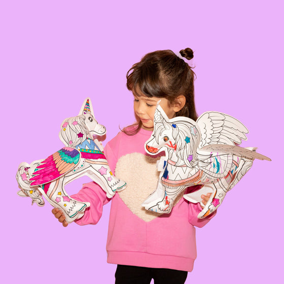 Pack anniversaire de coloriage gonflable licornes Ara Créative.