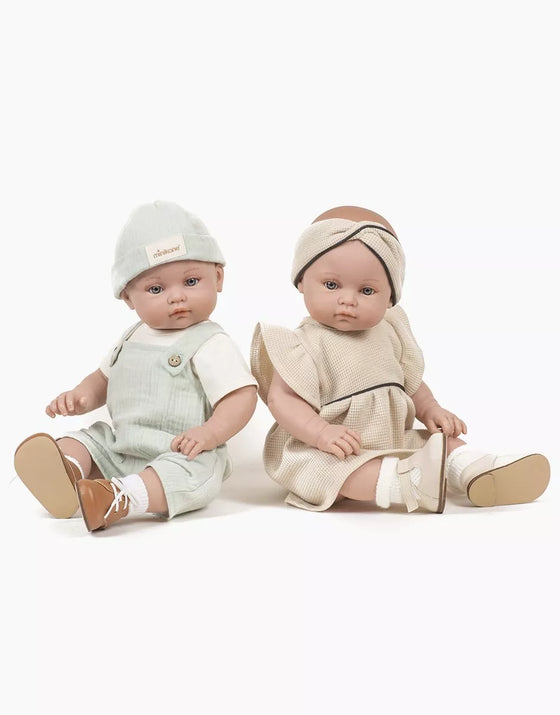 Paire de chaussures T-Strap couleur crème pour poupées Bambinis 47 cm Minikane