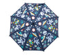 Parapluie enfant espace Tiger Tribe – parapluie enfant bleu avec astronautes, fusées et planètes