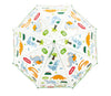 Parapluie enfant transparent dinosaures Tiger Tribe – parapluie enfant motif dinos avec poignée verte