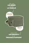 trousse de toilette Paulette personnalisable olive Petit Picotin – grande trousse bébé et enfant avec prénom
