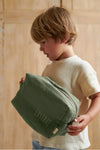 trousse de toilette Paulette personnalisable olive Petit Picotin – grande trousse bébé et enfant avec prénom