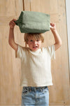 trousse de toilette Paulette personnalisable olive Petit Picotin – grande trousse bébé et enfant avec prénom