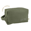 trousse de toilette Paulette personnalisable olive Petit Picotin – grande trousse bébé et enfant avec prénom
