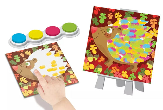 Kit tableaux faciles peinture au doigt animaux colorés pour enfants dès 3 ans