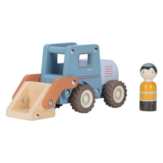 Pelleteuse en bois Little Dutch avec figurine – jouet de construction