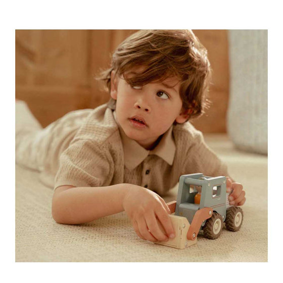 Pelleteuse en bois Little Dutch avec figurine – jouet de construction