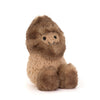 Peluche Amuseables Peanut Yeti Jellycat en forme de cacahuète avec costume de yéti marron, douce et moelleuse